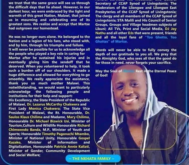 Martse didn't belong to us alone he belonged to the nation - The Nkhata family