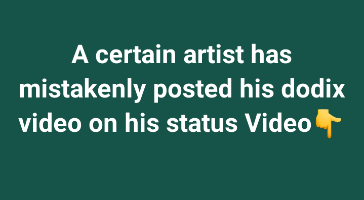 Top Zambian artist accidentally post his dodix video on Whatsapp status (See details