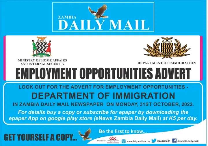Zambians reacts to Immigrations job advert.